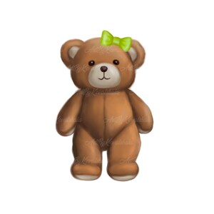 Teddy Bear Clipart, Cute Bear PNG, Baby Shower, Digital Download