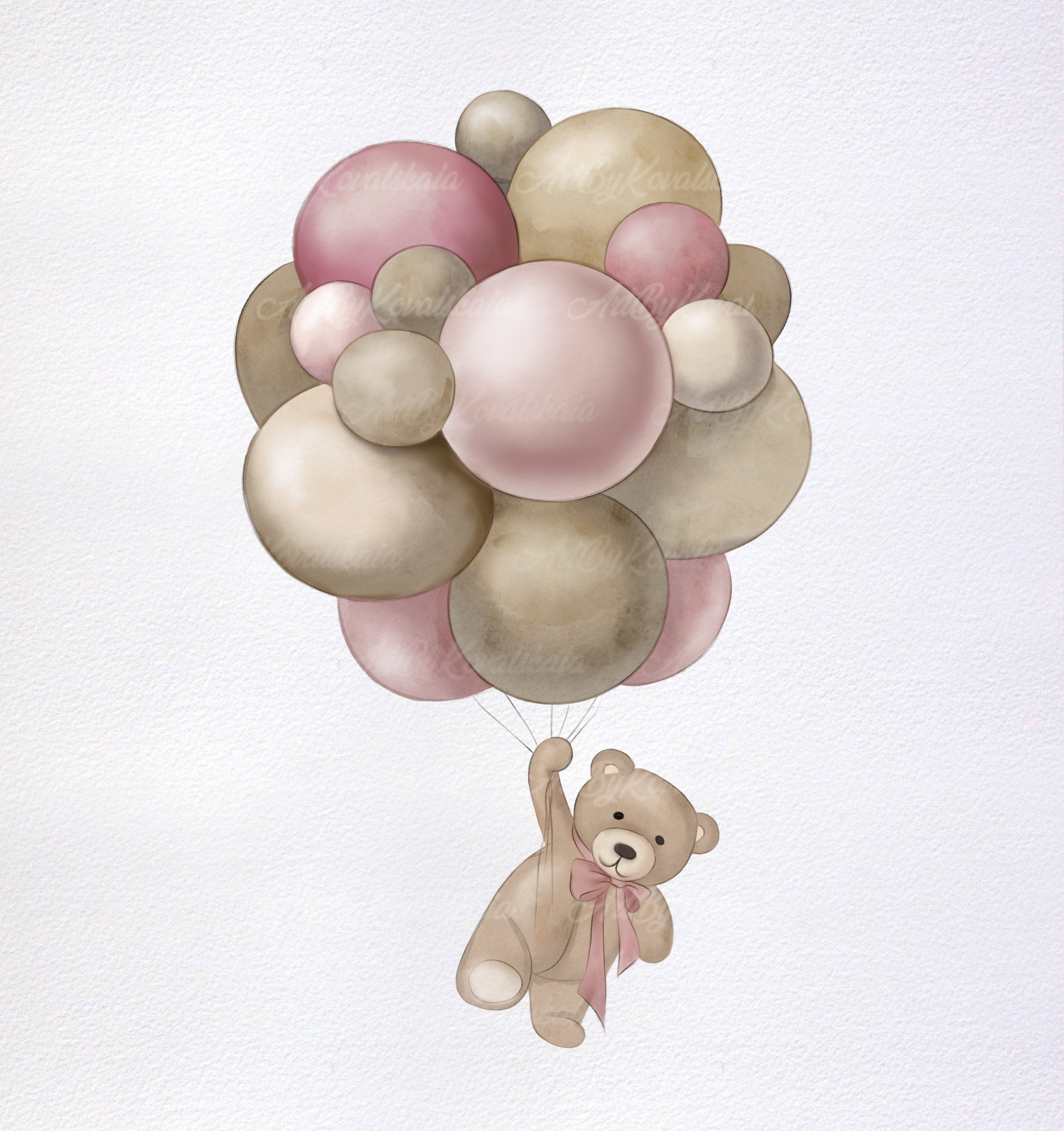 Teddy Bear Clipart Watercolor Teddy Bear PNG Baby Shower - Etsy