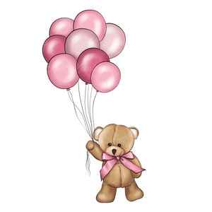 Teddy Bear Clipart, Teddy Bear PNG, Baby Shower Clipart, Digital Download