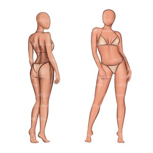 Fashion illustration, Fashion Clipart PNG, Fashion Figure PNG, Digital Download