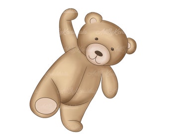 Miś pluszowy Clipart: Baby Shower PNG (Pobieranie cyfrowe)