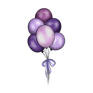 Balloons Clipart PNG, Balloons Baby Shower, Digital Download