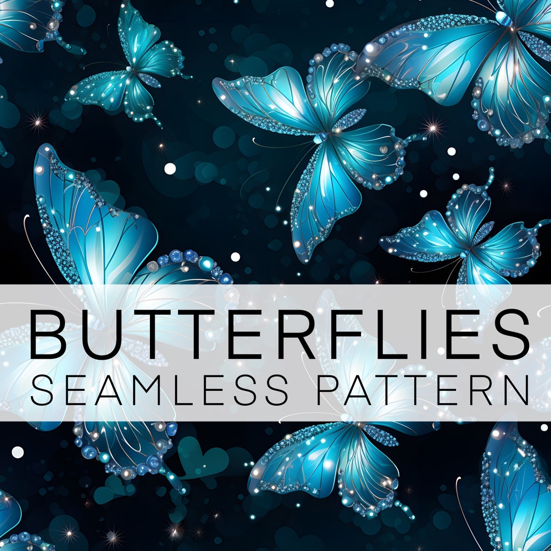 Seamless Pattern, Butterflies Digital Paper, Butterfly Wrap, Instant ...