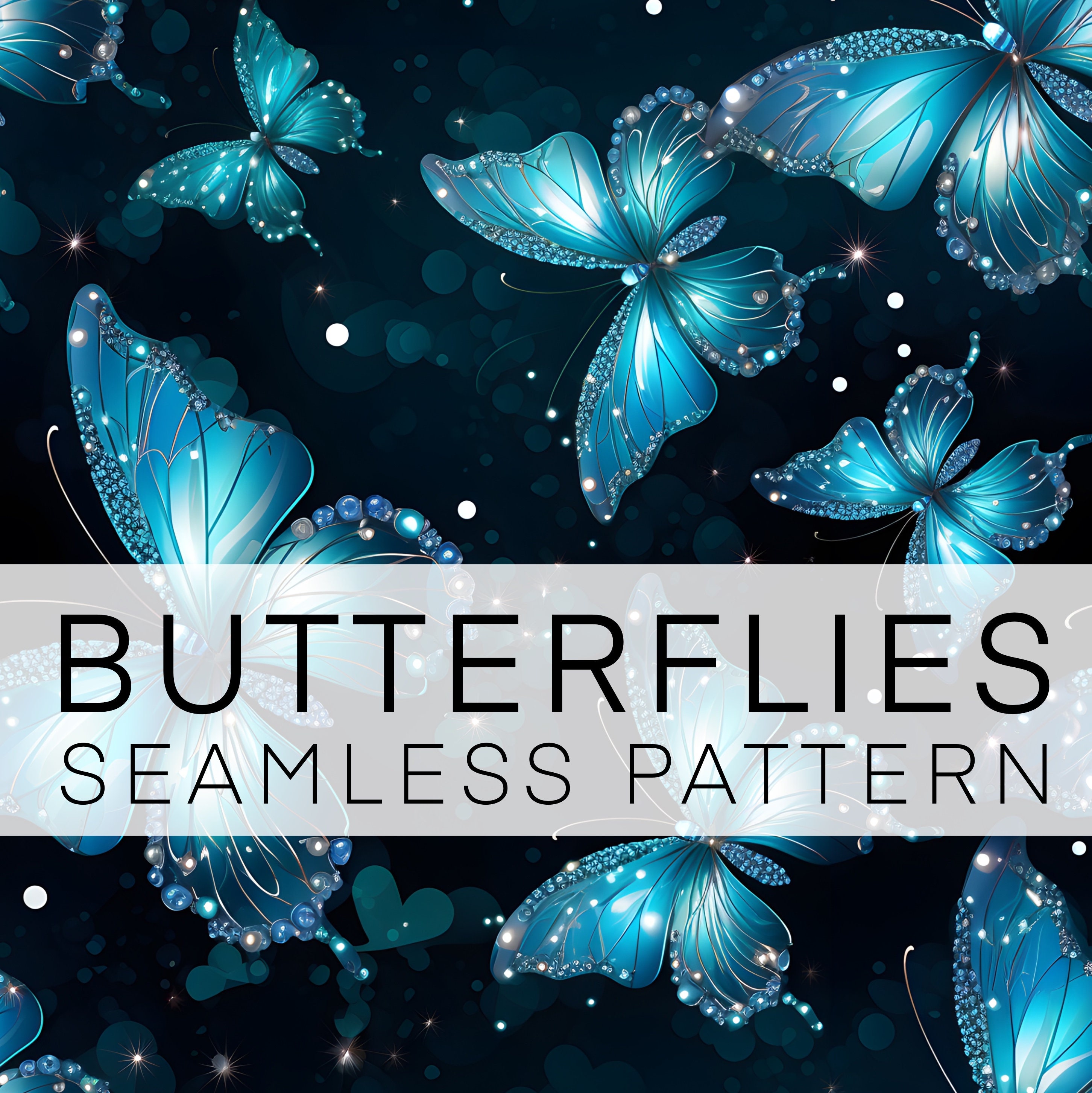 Seamless Pattern, Butterflies Digital Paper, Butterfly Wrap, Instant ...