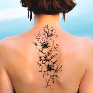 Floral Tattoo, Custom PNG Design, Tattoo Design For Women, Personalized Tattoo Design, Digital Download