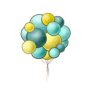 Balloons PNG, Birthday Balloons PNG, Baby Shower Clipart, Digital Download