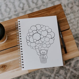 Teddy Bear Coloring Page, PNG, Teddy Bear Clipart, Digital Download