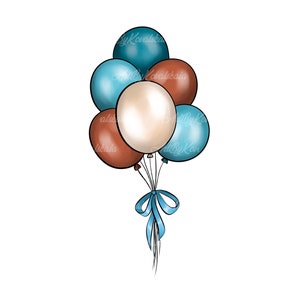 Balloons Clipart PNG, Balloons Baby Shower, Digital Download