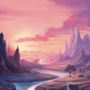 Fantasy Landscape, Landscape Print, Digital Download