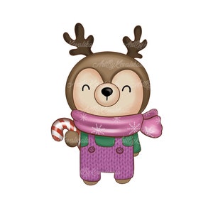 Christmas Deer PNG, Cute Deer Clip art, Digital Download