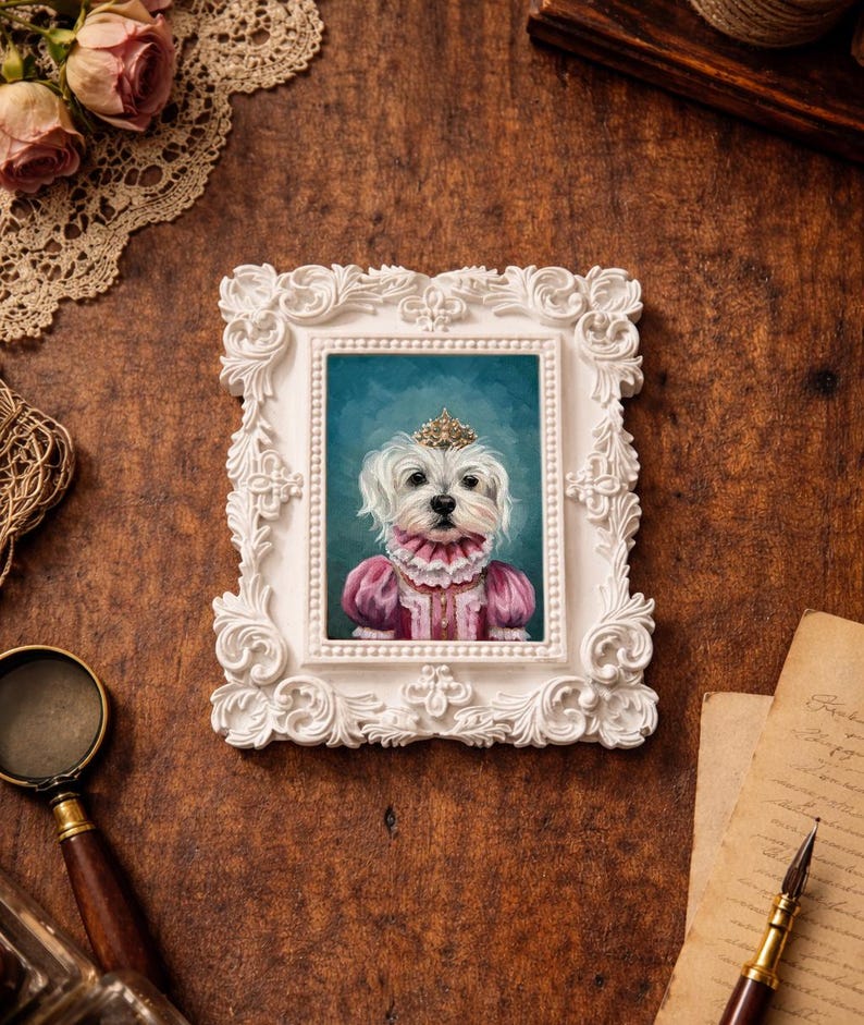 Custom Royal Pet Portrait Oil Painting: Personalized Art on Canvas - Etsy