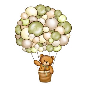 Teddy Bear Air Balloon Clipart, Baby Shower PNG (digital Download) - Etsy