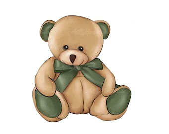 Teddy Bear Clipart: Baby Shower PNG (Digital Download)