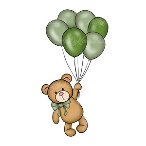 Teddy Bear Clipart, Bear PNG, Baby Shower Boy, PNG, Digital Download