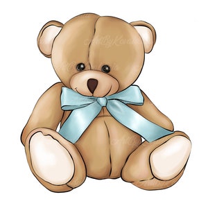 Teddy Bear Clipart, Bear PNG, Baby Bear, PNG, Baby Shower, Digital Download, Commercial Use