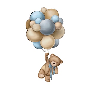 Teddy Bear Clipart, Teddy Bear PNG, Baby Shower, PNG, Digital Download