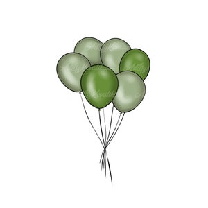 Balloons PNG, Birthday Balloons PNG, Digital Download
