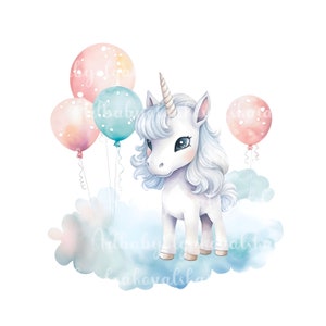 Watercolor Unicorn PNG, Clipart, Digital Download