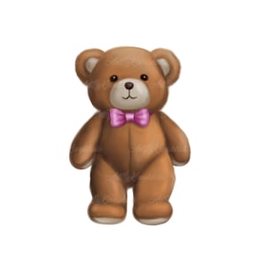 Teddy Bear Clipart, Cute Bear PNG, Baby Shower, Digital Download