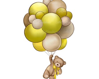 Teddy Bear Clipart, Bear PNG, Baby Bear, PNG, Baby Shower, Descarga digital, Uso comercial