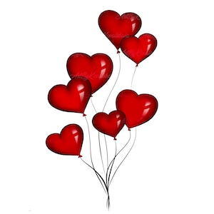Valentines Day, Balloons PNG, Clipart, Hearts PNG, Clipart, Digital Download