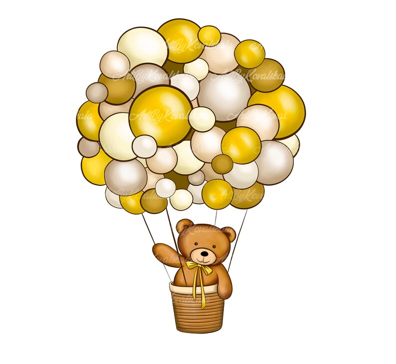 Teddy Bear Clipart, Teddy Bear PNG, Baby Shower, Air Balloon PNG ...