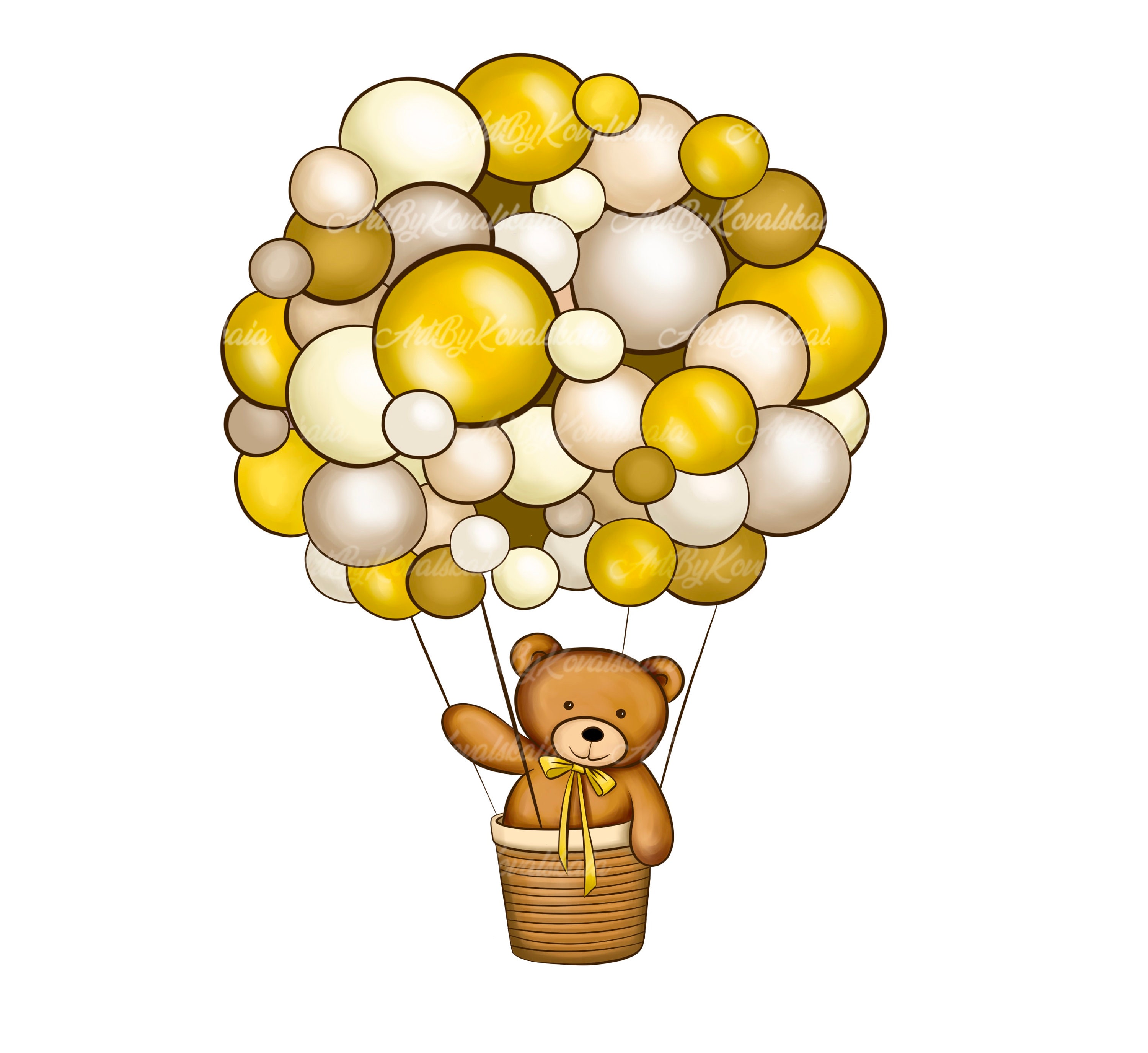 Teddy Bear Clipart, Teddy Bear PNG, Baby Shower, Air Balloon PNG ...