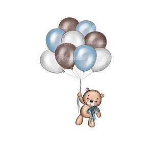 Teddy Bear Clipart, Bear PNG, Baby Shower Clipart, Digital Download