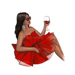 Fashion Girl PNG: African American Clipart (Digital Download)