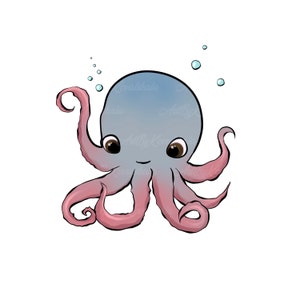 Octopus PNG, Octopus Clipart, Sea World Clipart, Digital Download