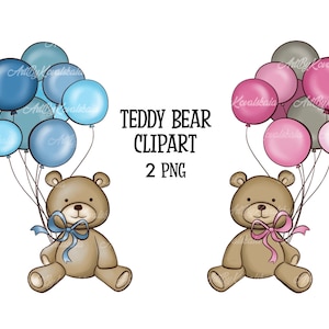 Teddy Bear Clipart, PNG, Teddy Bear PNG, Digital Download, Commercial Use