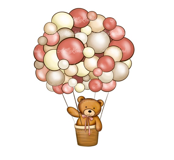 Teddy Bear Clipart Teddy Bear PNG Baby Shower Air Balloon | Etsy