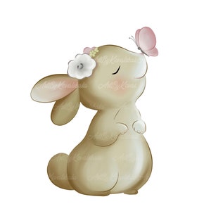 Bunny Clipart, Cute Bunny PNG, Rabbit, Digital Download