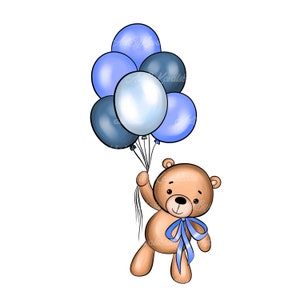 Teddy Bear Clipart, PNG, Baby Shower Clipart, Digital Download