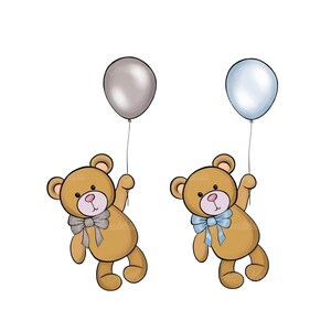 Teddy Bear Clipart PNG, Baby Shower, Téléchargement numérique