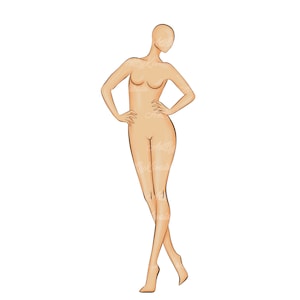 Fashion Croque: Female Fashion Figure Illustration (Digital Download)