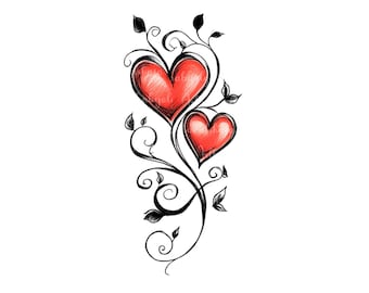 Tattoo Hearts, Tattoo Design, PNG, Digital Download
