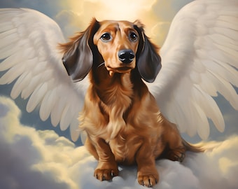 Custom Pet Portrait with Angel Wings: Memorial Gift (Digital Download)