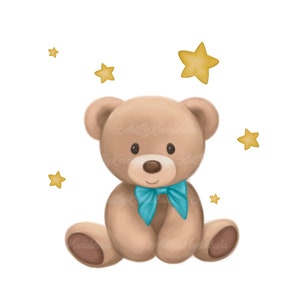 Clipart teddybeer: babyshower, png (digitale download)