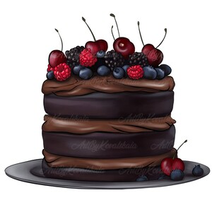 Cake, Clipart, Chocolate Cake PNG, Digital Download