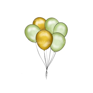 Balloons PNG, Birthday Balloons PNG, Digital Download