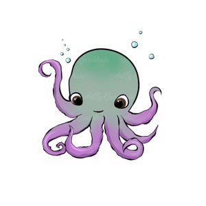 Octopus PNG, Octopus Clipart, Sea World Clipart, Digital Download