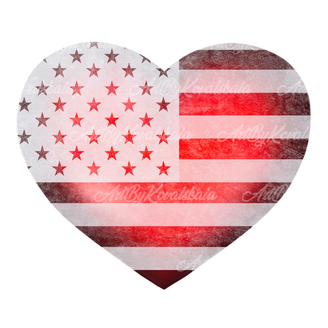 USA Heart PNG Clipart Patriotic Heart Digital Download | Etsy