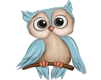 Owl Clipart, Cute Owl PNG, Digital Download