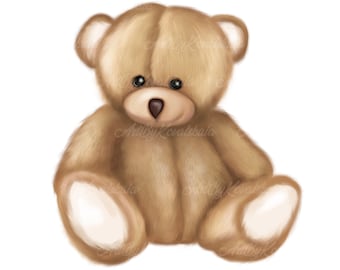 Teddy Bear Clipart: Baby Shower PNG (Digital Download)