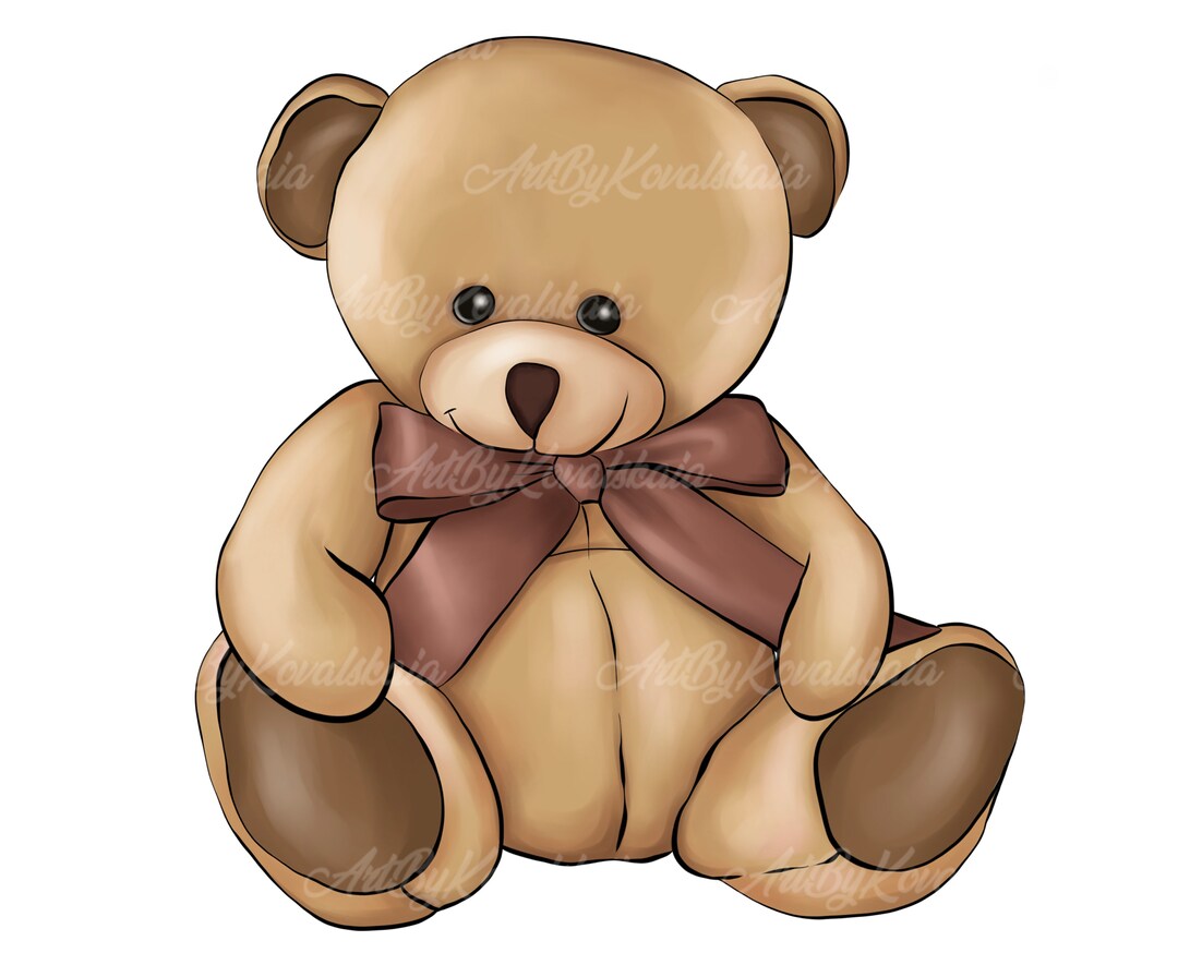 Teddy Bear Clipart, Bear PNG, Baby Bear, PNG, Baby Shower, Digital