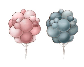 Ballons PNG, Geburtstagsballons PNG, Digitaler Download