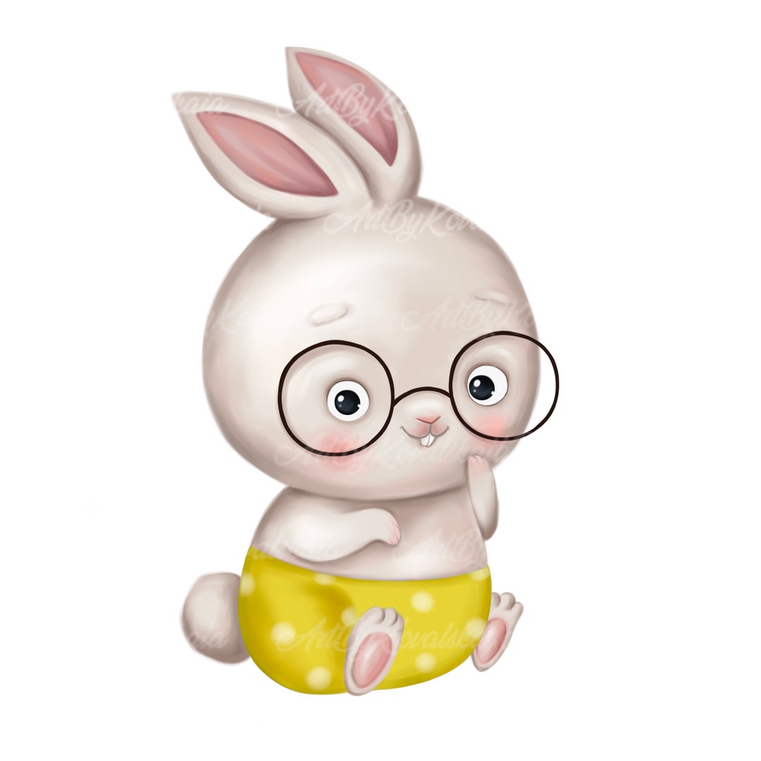 Bunny Clipart Cute Bunny Clipart PNG Rabbit Digital - Etsy