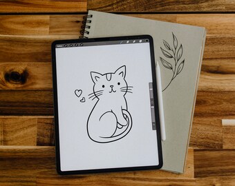 Tattoo Design, Cute Cat, Personalized Small Tattoo Design, Digital Download