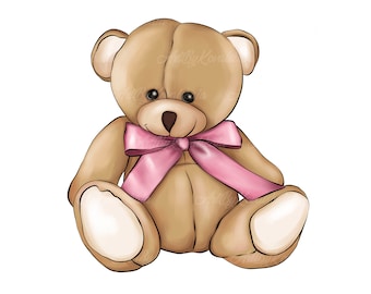 Clipart Misia Teddy, Miś PNG, Niedźwiadek, PNG, Baby Shower, Pobieranie cyfrowe, Użytek komercyjny